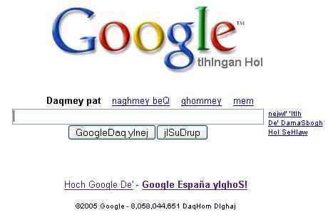 Google en Klingon