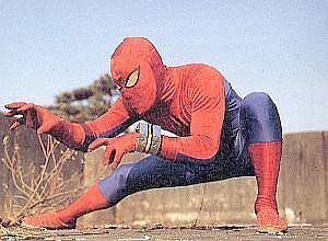 Supaida-Man en una pose de c&aacute;gate lorito