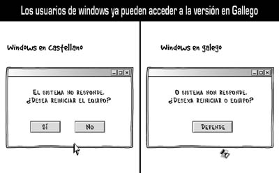Windows en castellano vs. Windows en gallego