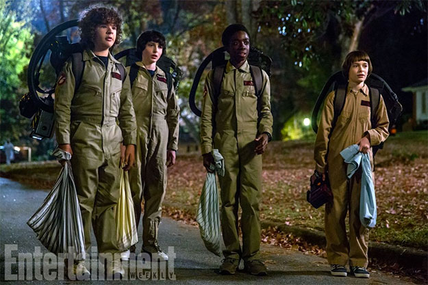 Los cuatro amigos: Gaten Matarazzo, Finn Wolfhard, Caleb McLaughin y Noah Schnapp