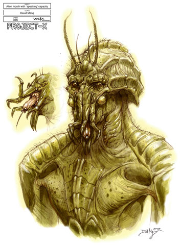 Arte conceptual de District 9 - Dise&ntilde;o propuesta para el aspecto de los alien