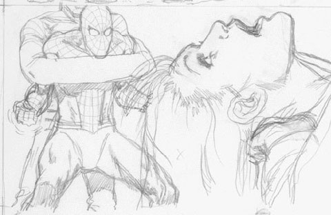 Detalle del storyboard del Spider-Man de James Cameron: ¿Sandman?