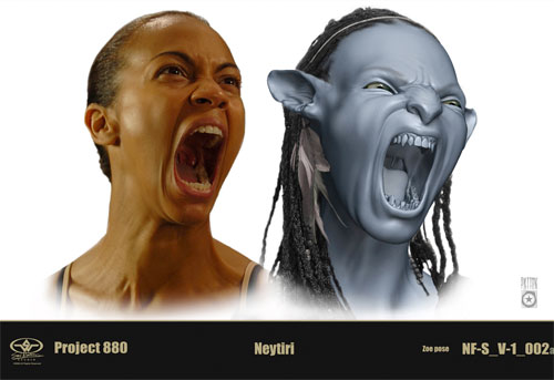 Detalle de las pruebas realizadas por Zoe Saldana para Avatar