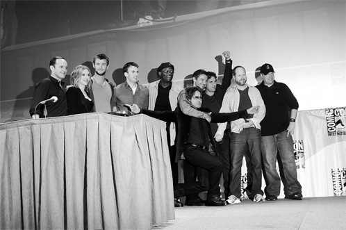 Clark Gregg, Scarlett Johansson, Chris Hemsworth, Chris Evans, Samuel L. Jackson, Robert Downey Jr., Jeremy Renner, Mark Ruffalo, Joss Whedon y Kevin Feige