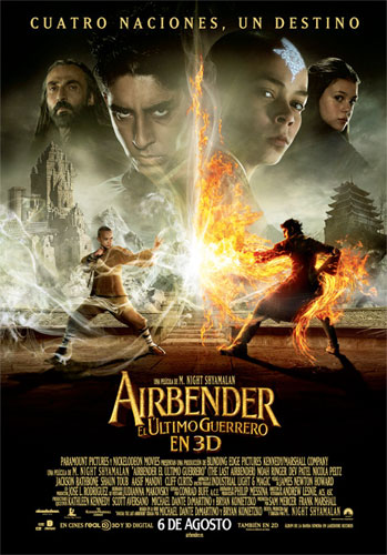 Cartel espa&ntilde;ol de Airbender: el &uacute;ltimo guerrero