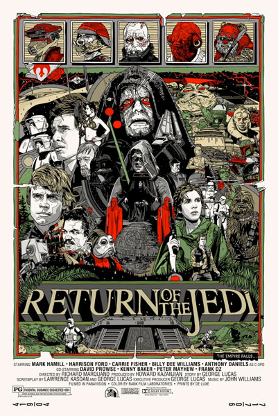 Cartel de El retorno del jedi por Tyler Stout