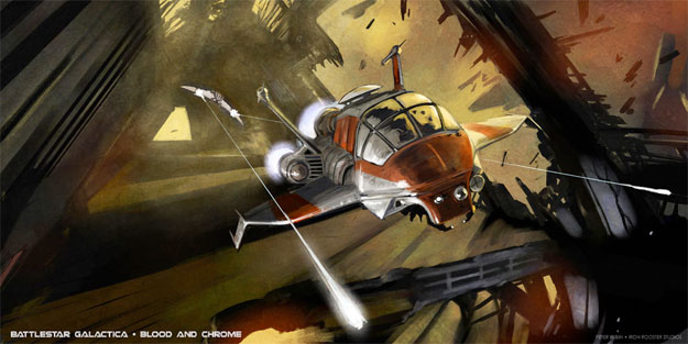 Prometedor concept art de "Battlestar Galactica: Blood and Chrome"