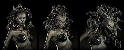 Arte conceptual de Furia de Titanes: la transformaci&oacute;n de Medusa