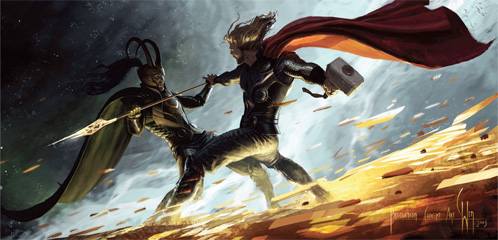 Concept Art de Thor para la Comic-Con 2010 obra de Charlie Wen