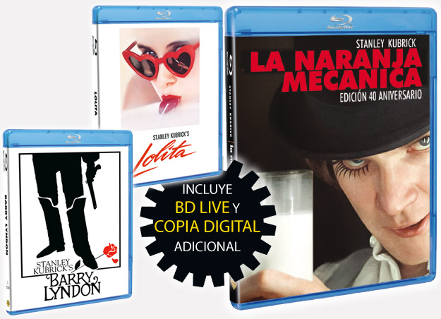 Barry Lyndon, Lolita y La naranja mecánica edición 40 aniversario en Blu-Ray, el premio son dos de la del vaso de leche