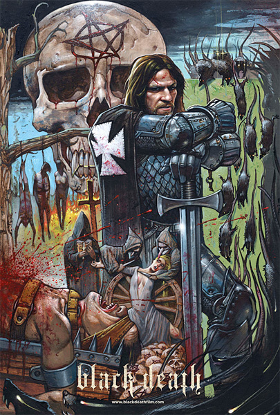 Fabuloso cartel de Balck Death obra de Simon Bisley