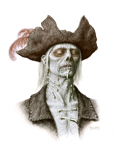 Concept Art de los zombis que veremos en Piratas del Caribe: en aguas misteriosas
