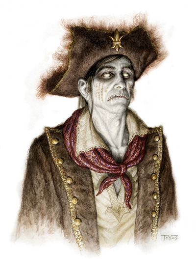 Concept Art de los zombis que veremos en Piratas del Caribe: en aguas misteriosas