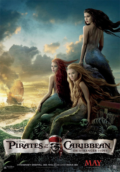 Nuevo cartel pintado de Piratas del Caribe: en mareas misteriosas