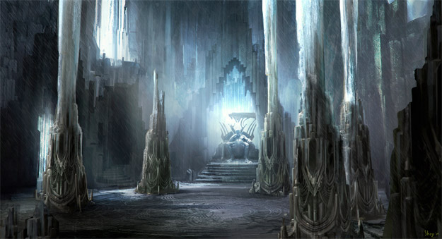 Concept Art de Thor: la sala del trono de Laufey