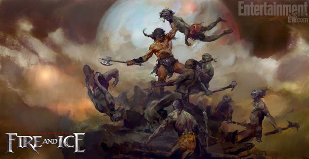 Concept art a lo Frank Frazetta para la live-action movie de Tygra: hielo y fuego