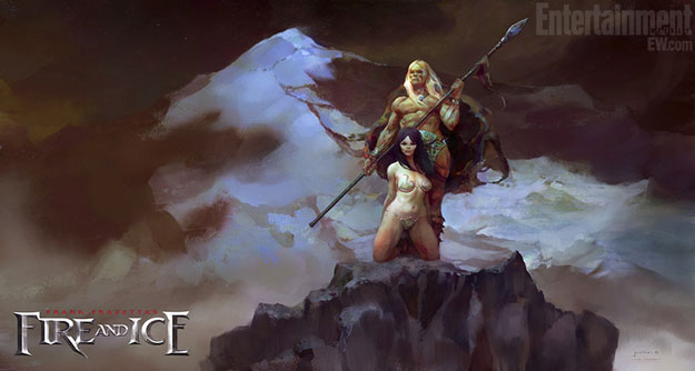 Concept art a lo Frank Frazetta para la live-action movie de Tygra: hielo y fuego