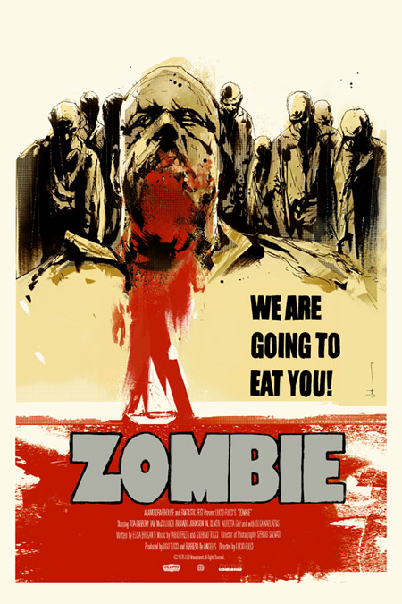 Interesante cartel de Zombie de Lucio Fulci por Mondo para el Fantastic Fest 2011