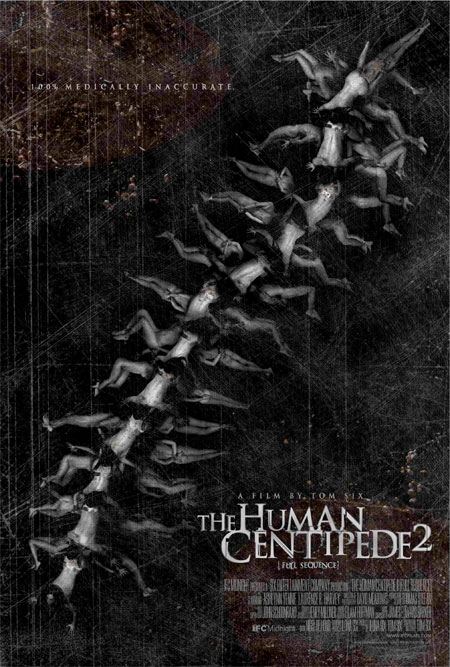 Grotesco cartel de The Human Centipede 2