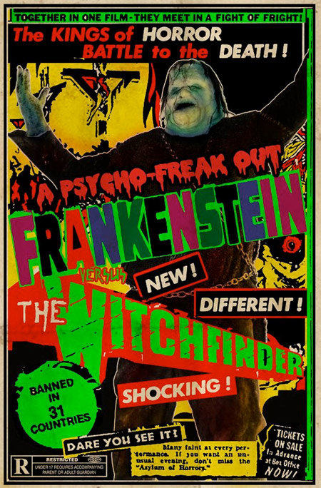Cartel viral de The Lords of Salem... Frankestein versus The Witchfinder 