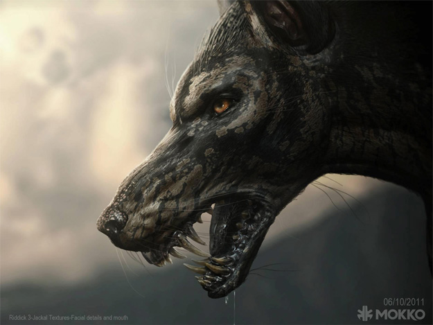 Concept Art de un jackal, criatura que veremos en Riddick
