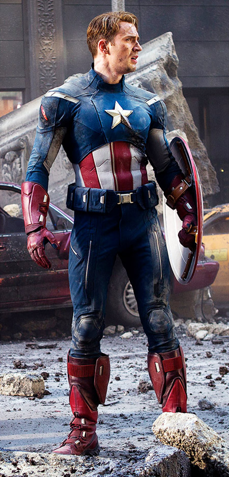 Este es el el traje del Capit&aacute;n Am&eacute;rica en Los Vengadores