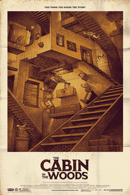 Fabuloso cartel Mondo para The Cabin in the Woods