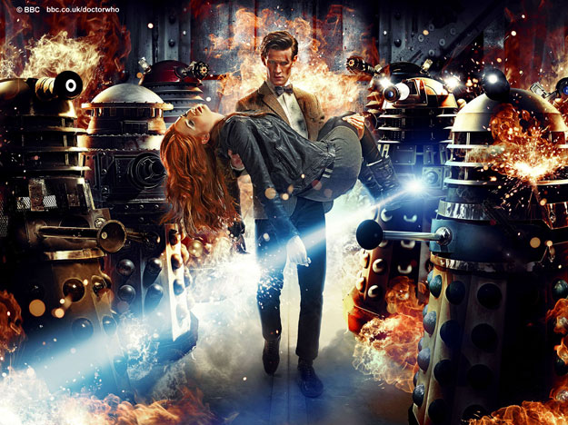 El Doctor, Amy Pond y el ciento y la madre de Daleks