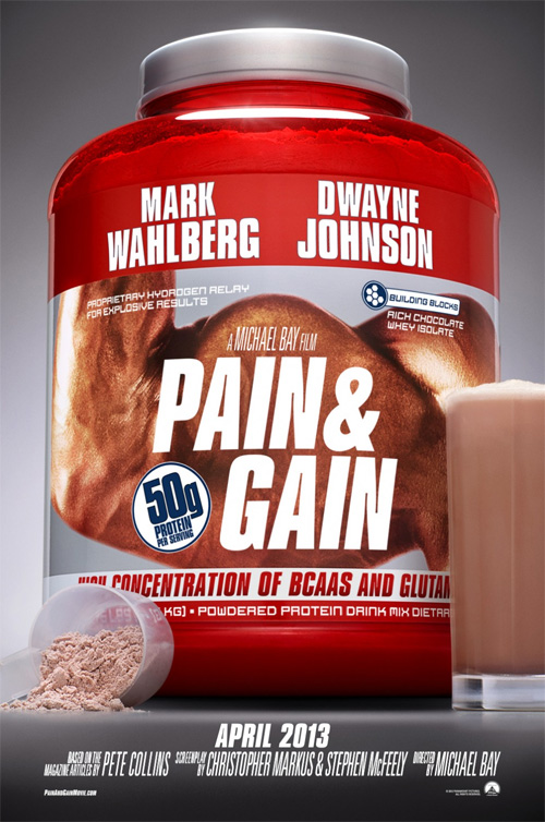 Uno de los carteles de Pain & Gain o la promoción de batidos energéticos modo bombazo