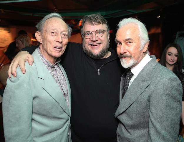 Dick Smith, mito viviente, Guillermo del Toro, fan, y Rick Baker, alumno y maestro