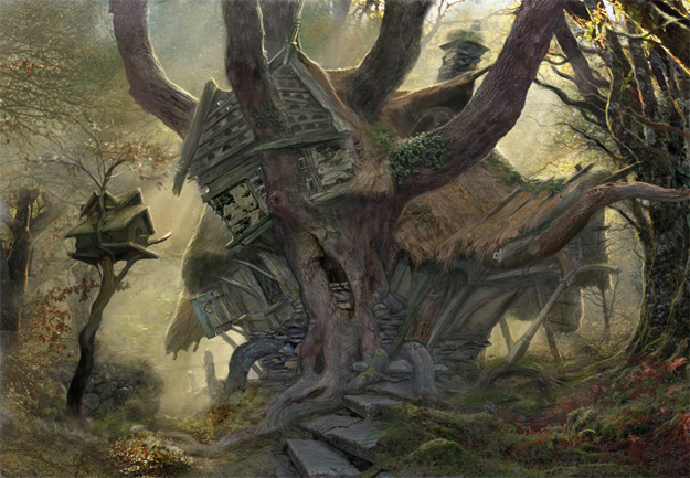 La casa de Radagast, obra de John Howe