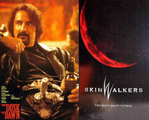 Tom Savini como Sex Machine y el p&oacute;ster de Skinwalkers