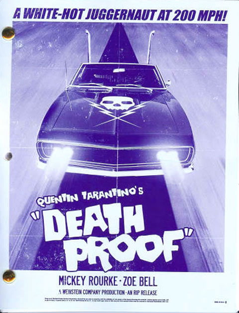 Portada del gui&oacute;n de Death Proof