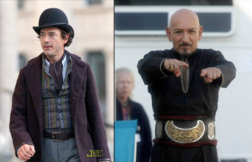 Robert Downey Jr. como Sherlock Holmes y Ben Kingsley como Nizam