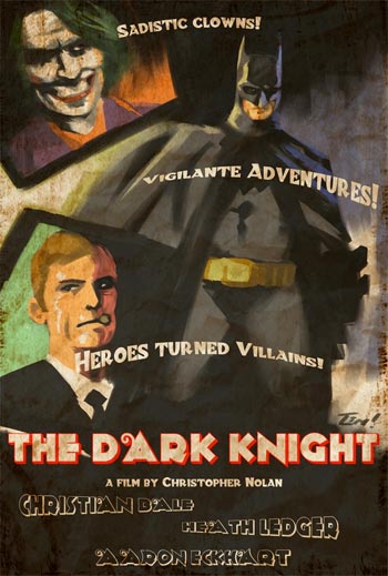 Póster de The Dark Knight modo vintage