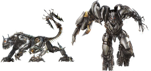 Ravage y Megatron en Transformers: Revenge of the Fallen