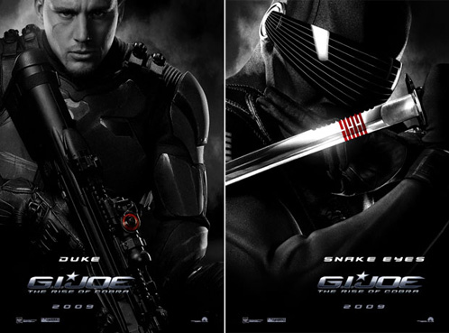 Dos carteles de G.I. Joe: The Rise of Cobra - Duke y Snake Eyes