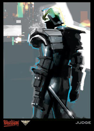 "Juez", arte conceptual de Judge Dredd por Jock