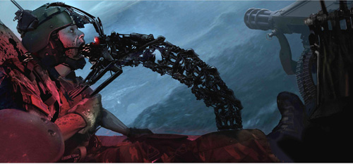 Arte conceptual de Terminator Salvation: hydrobot haciendo una escabechina