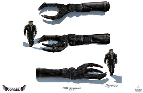 Arte conceptual de Terminator Salvation. Prueba de dimensi&oacute;n de un Harvester