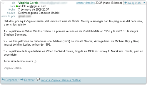 El correo ganador