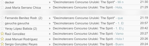 Los ganadores marcados con una estrella