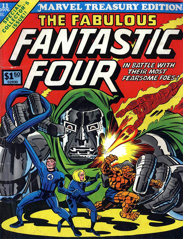 Una de las maravillosas portadas de Jack Kirby para Los 4 Fantásticos