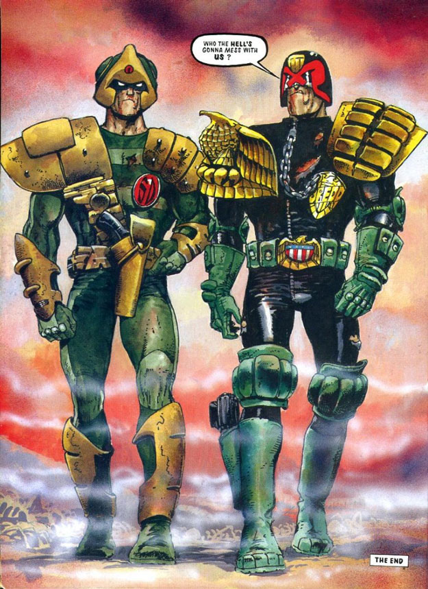 Johnny Alpha y Juez Dredd se despiden del maestro