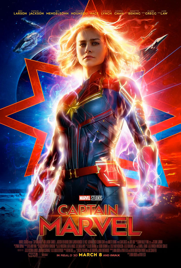 El nuevo cartel de Capitana Marvel... electrificante