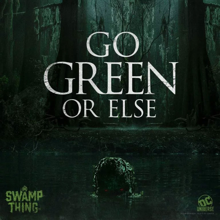 Tres cartelitos de "Swamp Thing"