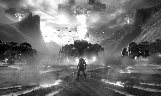 Imagen / concept art compartido por Zack Snyder con Uxas (Darkseid) como centro de la acción