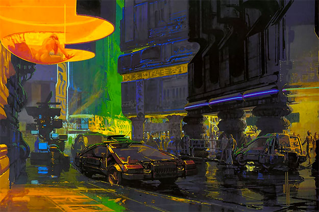 Concept art de Syd Mead para Blade Runner