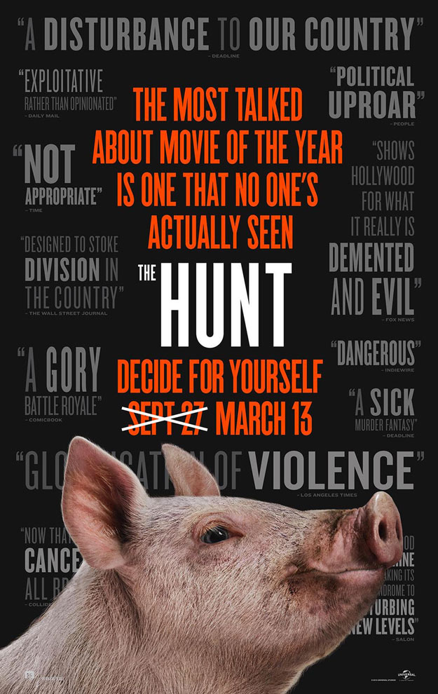 Cartel de The Hunt, un poco de recochineo