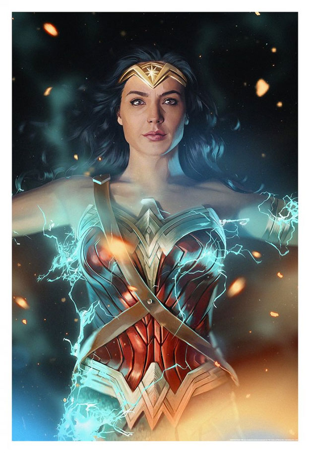 Fabuloso cartel ilustrado de Wonder Woman 1984